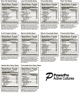 Nanci's Frozen Yogurt Nutritionals Layout